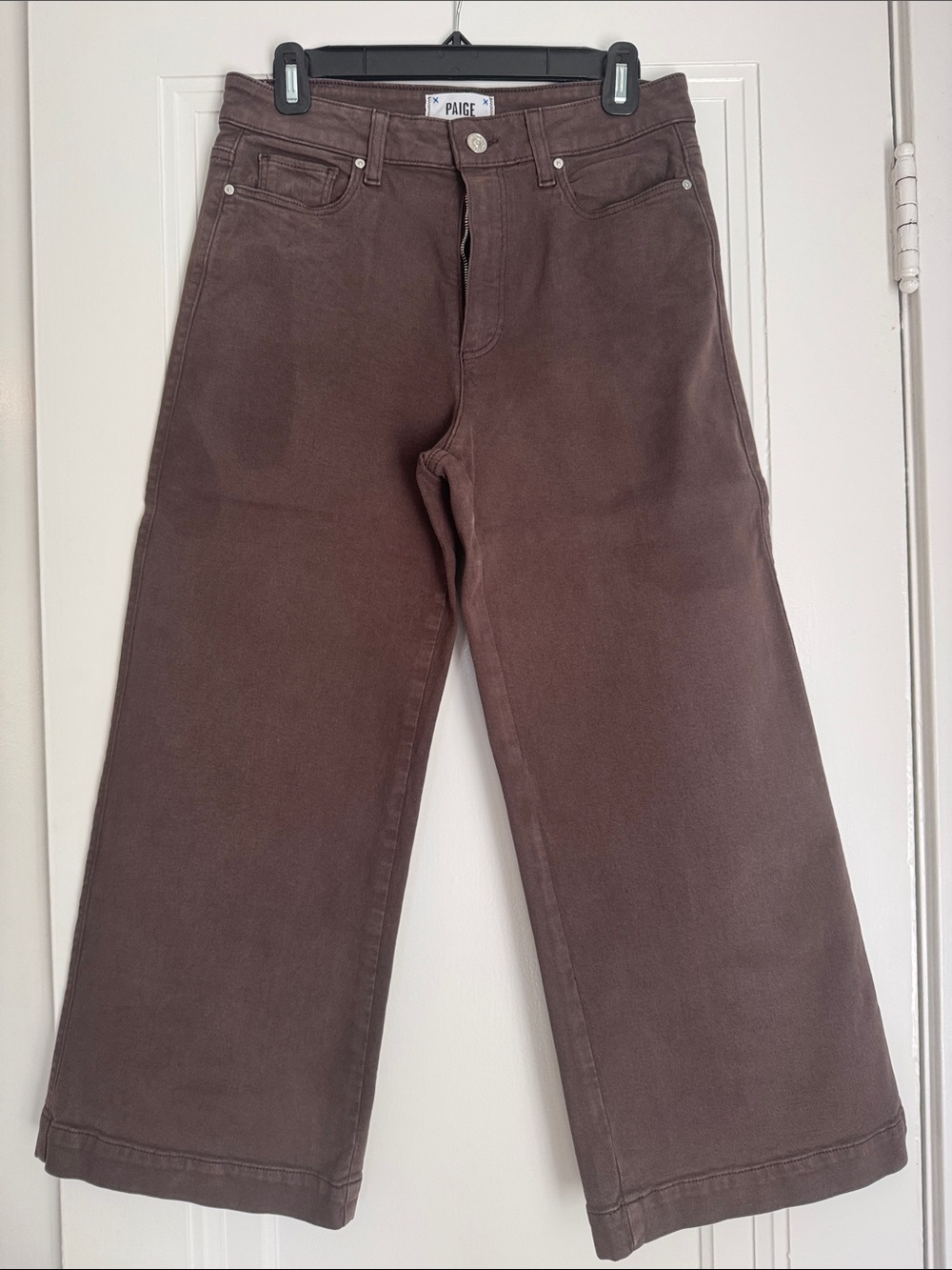 PAIGE Amessa Chocolate Brown Wide-Leg Jeans